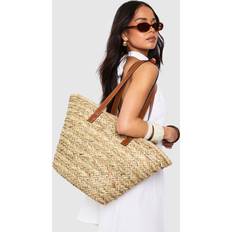 Inner Pocket - Women Beach Bags boohoo Oversized Straw Beach Bag - Beige