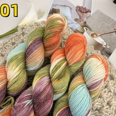 Yarn & Needlework Supplies Temu 3pcs Luxurious Hand-dyed Wool Yarn