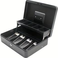 Security Temu Iron Cash Box With Spring-loaded Bill Clips