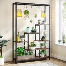 Temu 5-Tier Large Metal Plant Stand With Wooden Shelves