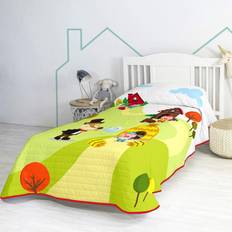 Couvre-lits HappyFriday Piggys 180x260 cm 100% Coton Couvre-lit Multicolore (260x180cm)