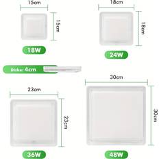 Temu 18w 24w 36w 48w Square Led Ceiling Light Takplafond