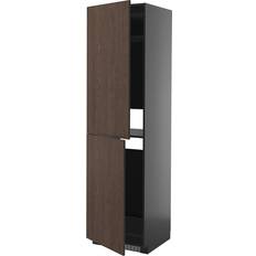 Kitchen Tall Cabinets IKEA Metod Højskab Til Køl Frys - Gråsort/Sinarp Brun