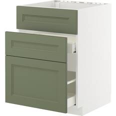 IKEA Bänkskåp F Diskbänk 3 Frntr 2 Lådor - Vit/Axstad Grågrön