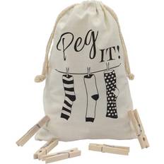 Clothespins JVL Peg It Peg Bag With Wooden Pegs - Pack