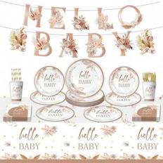 Babies Disposable Plates Shein Gender Reveal Themed Newborn Shower Paper Plates