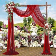 Shein Red Sheer Gauze Curtain 75 x 300 600cm