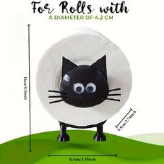 Temu Cat Toilet Paper Holder 3D Printed Black
