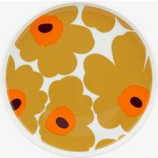 Marimekko Unikko 20 cm White Orange Grès Dinner Plate 20cm