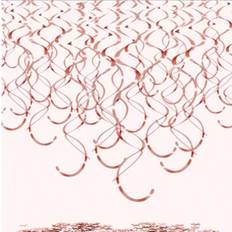 Streamers Shein 18Pcs Pink Party Ceiling Foil Swirl Decorations