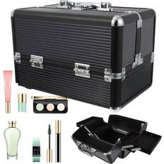 Makeup Cases Temu Large Black Aluminum Makeup Case Powder-coated Finish
