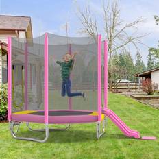 Trampolines Runesay Trampolines 7-ft Round Kids Pink AB11