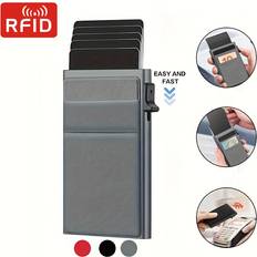 Temu Men's Rfid Blocking Card Holder Aluminum Alloy