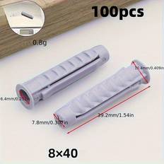 Plugs on sale Temu 100pcs Of Gray Plastic Nylon Expansion Tubes