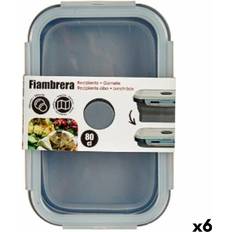 Grey Transparent ABS Lunch Box 800 ml Set of 6