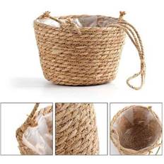 Shein Handcrafted Woven Basket Hanging Planter