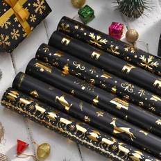 Christmas Gift Wrapping Papers Shein Christmas Foil Gift Wrapping Paper 6pcs 12pcs