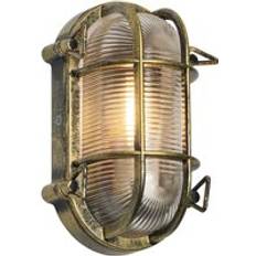 QAZQA Belysning QAZQA Utomhus Vägg Och Taklampa Antikguld 5.2 cm Oval IP44 Väggarmatur