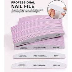 Nail Files on sale Shein Half Moon Shaped Professional Nail File Strips - 80 80 100 180 Grit