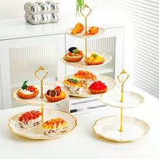 Gold Cake Stands Shein Gold-Plated Acrylic 3-Tier Fruit Dessert Cake Stand