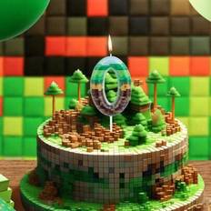 Cake Candles Shein Green Pixel 0-9 Birthday Cake Candle