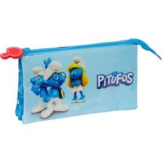 Blue Desktop Organizers Double Carry-all Blue Pencil Case 22 x 12 x 3 cm