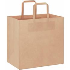 vidaXL Papperspåsar 50 St Med Handtag Brun 26x17x25 cm