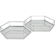 Serving Trays Hill Interiors Silver Hexagon Set Of Two Trays Serving Tray