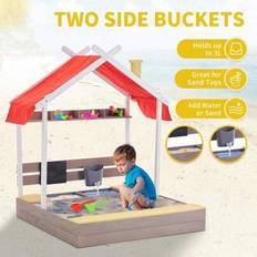 Sandbox Toys Shein Kids Wooden Sandbox With Cover