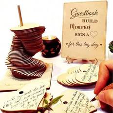 Guest Books Shein 72pcs Wood Heart Guest Book