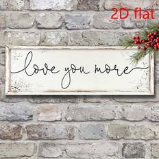 Wood Wall Decor Shein Rustic Love You More Inspirational Sign 12x4 Inch Wall Decor