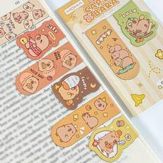 Paper Clips & Magnets Shein 2 8pcs Cartoon Capybara Magnetic Bookmarks