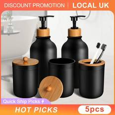 Shein 5 Pcs Black Bathroom Accessories Set