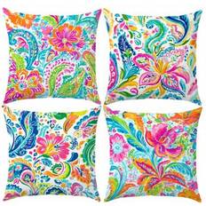 Shein 4pcs Abstract Art Floral Leaf Print Pillow Covers Cushion Cover