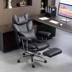 Homcom High Back Leathaire Desk Black Office Chair