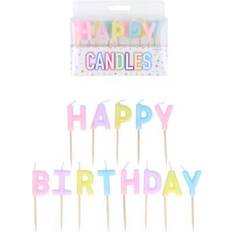 Bokstavsljus Happy Birthday Pastell