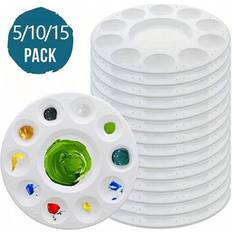 Palettes Shein White Round Plastic Paint Palettes 5 10 15pcs