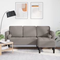 Wood Sofas vidaXL 3-Seater L-Shaped Taupe 160 cm Sofa 3 Seater