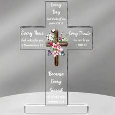 Acrylic Framed Art Shein Acrylic Cross Bible Verses And Prayers Framed Art