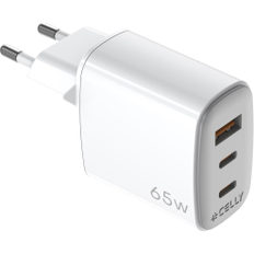 Celly USB GaN Charger 1 USB-A 2 USB-C PD 65W