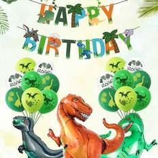 Animal & Character Balloons Shein Dinosaur Theme Birthday Party Foil Balloon Set