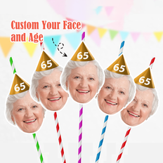 Paper Straws Shein 12Pcs Custom Photo Face Straws