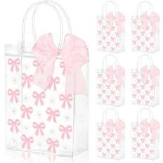 Party Supplies Shein Pink Bow Clear PVC Gift Bags