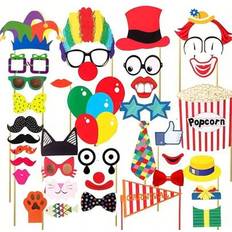 Photoprops Shein 36Pcs Circus Photo Booth Props Set