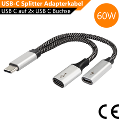 Maxtrack USB-C Splitter PD 60W OTG 14.5m Lade Date Cable