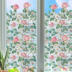 Pink Self-adhesive Decorations Shein Rainbow Privacy 3D Colorful Window Film