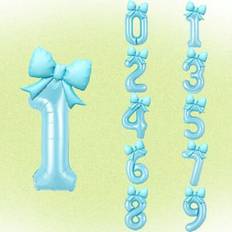 Blue Number Balloons Shein 2pcs Matte Blue Bow Balloon Set