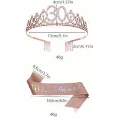 Text & Letters Sashes Shein 2pcs 30-40-50-60 Birthday Sash Decorations
