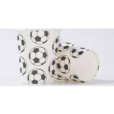 White Paper Cups Shein 10 25pcs 9oz White Football Design Paper Cups