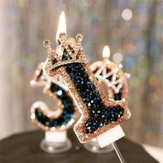Cake Candles Shein 0-9 Number Birthday Candle With Crown